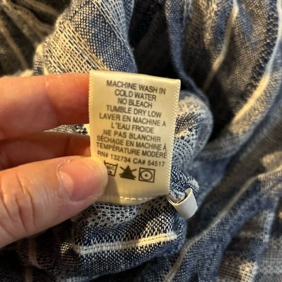 Cloth & Stone Striped Fray Hem Linen Jumpsuit - Picture 7 of 8